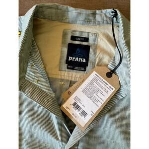 NWT Prana Men's Buttondown Casual Vintage-style FairTrade Slim Fit M